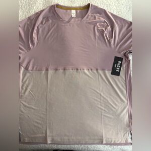 NWT Rhone Mens extra mile short sleeve shirt discreet mauve/cloud gray XL $78